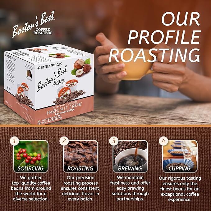 Boston’s Best - Hazelnut Creme Flavored, Delicious Gourmet Coffee Compatible with Keurig® Coffee Maker, 1 Count (42 Single Serve Cups)