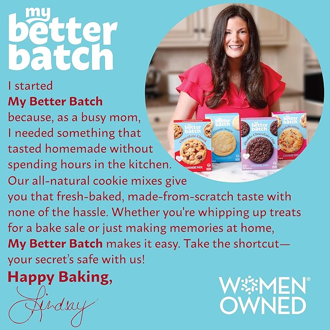 My Better Batch Celebration Cookie Mix, Gourmet Baking Mix for Homemade Taste, 4 Pack (Makes 64 Cookies Total)