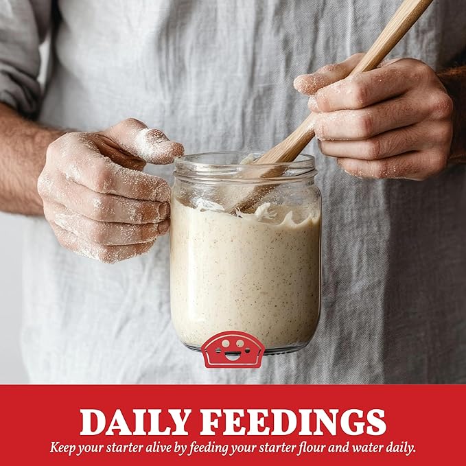Bakers Club Rapid 24-Hour Sourdough Starter Culture - Makes 5 Batches - Mix, Ferment & Bake Next Day - Tangy Flavor without Weeks of Waiting - Best Dehydrated Sour Dough Starter for Home Bread Bakers