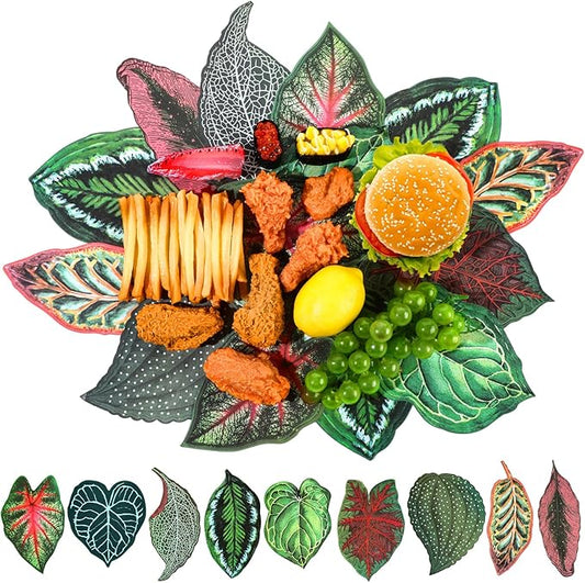 90 Pcs Parchment Paper Leaves, 8.66 in Charcuterie Board Tropical Parchment Paper Leaves Cheese Decorative Parchment for Table Festival Tropical Party Serving