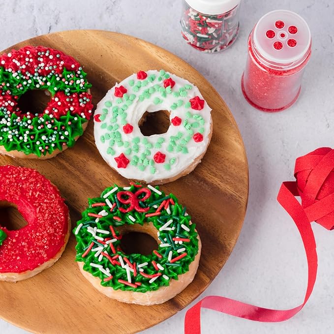 Sweets Indeed, Christmas Sprinkles, 4 Pack, Holiday Edible Sprinkle Mix, Perfect for Cake Decorations, Baking, Ice Cream, Cookies, Cupcake Topper (Christmas)
