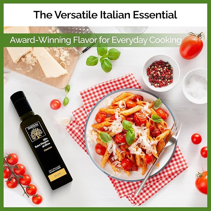 Dell'Orto Classic Ultra Premium Extra Virgin Olive Oil (250ml) | Award-Winning, First Cold Pressed | Low Acidity, Polyphenol Rich Olive Oil | Harvest Date, Campania Family Estate | 8.45 fl oz