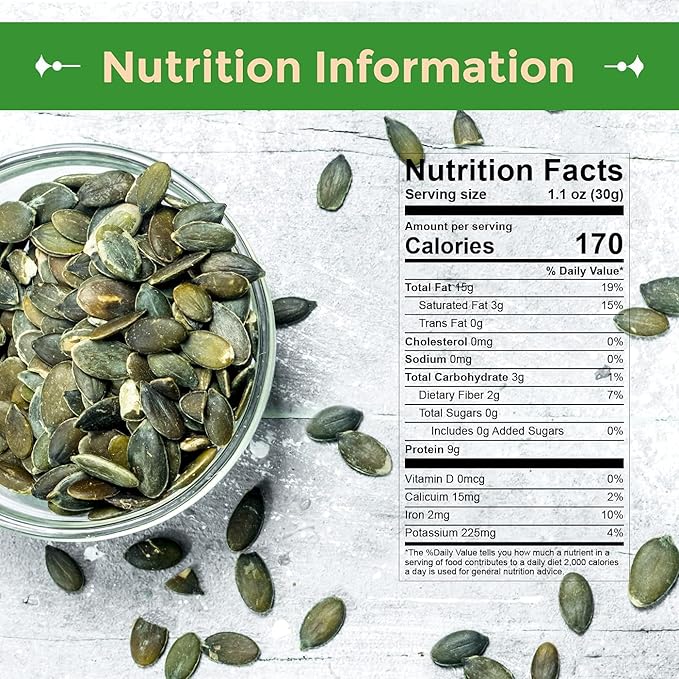Sincerely Nuts - Raw Unsalted Shelled Pepitas Pumpkin Seeds | Healthy Antioxidant All Natural Snack Food or Toppings | Vegan, Kosher, Gluten Free Food | High in Protein | Bulk 2lb. Bag
