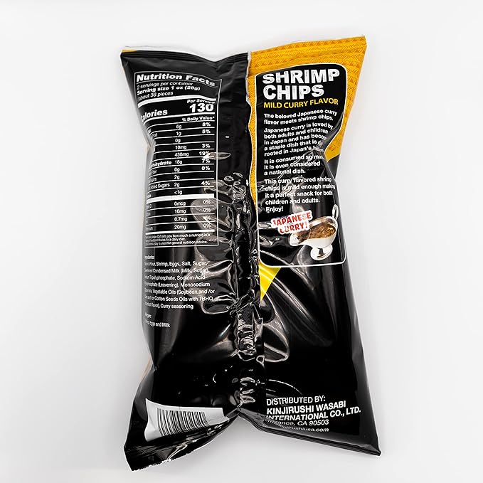 Kinjirushi Authentic Japanese Curry Flavor Shrimp Chips(3 Pack) (2 oz)/Snacks/Chips/Japanese/Asian Snacks/Food/Kinjirushi Brand