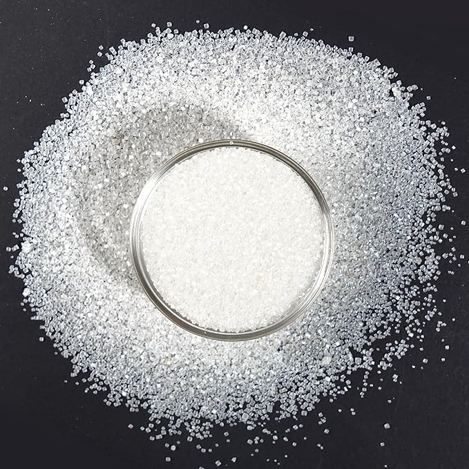 Edible White Sprinkles, White Sanding Sugar Sprinkles for Cake Decorating, Food Grade 150g, Cookie & Cupcake Topper Decoration, Ice Cream, Wedding Halloween Christmas Supplies
