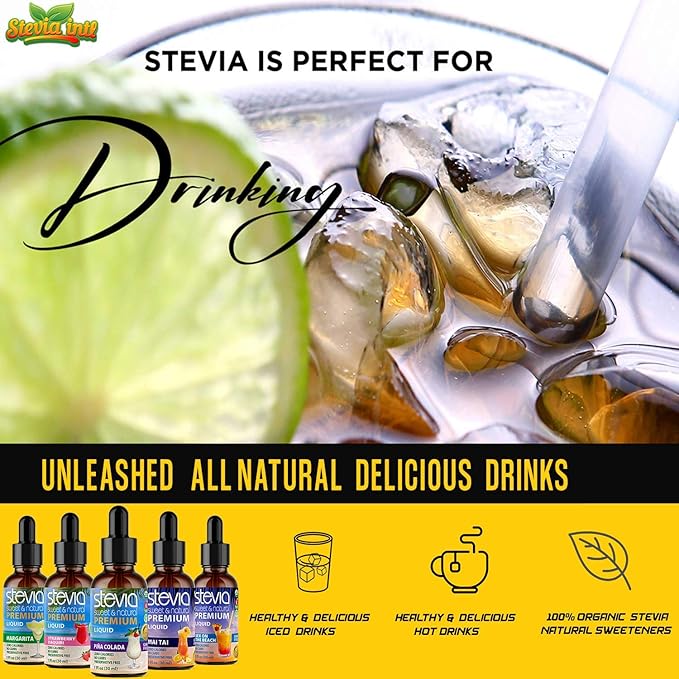 Stevia Intl (Pack of 5) Cocktails Lovers Bundle. Stevia Liquid Drops with 5 Flavors. All Naturally Sweet, Non-Bitter, No Sugar Added, 0 Carb, 0 Calorie, Non-GMO, Vegan, Diabetic & Keto Friendly (1oz)