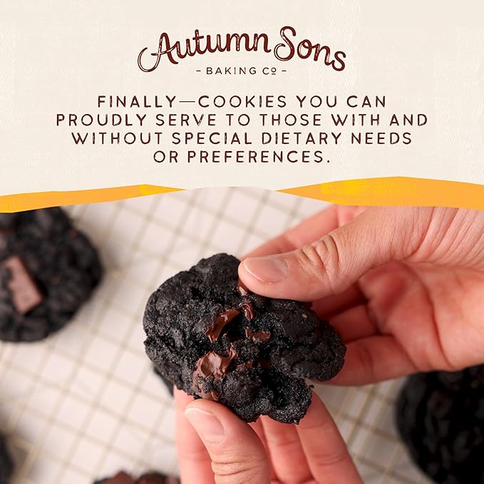 Autumn Sons Baking Co. Gluten Free Double Chocolate Chunk Cookie Mix. Vegan Plant Based Baking Mix. Free From 11 Common Allergens. Dairy Free, Nut Free, Soy Free, Non GMO 9.3 oz (Pack of 3)