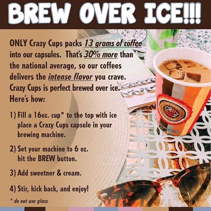 Crazy Cups Flavored Coffee in Single Serve Coffee Pods - Flavor Coffee Variety Pack for Keurig K Cups Machine, 20 Count