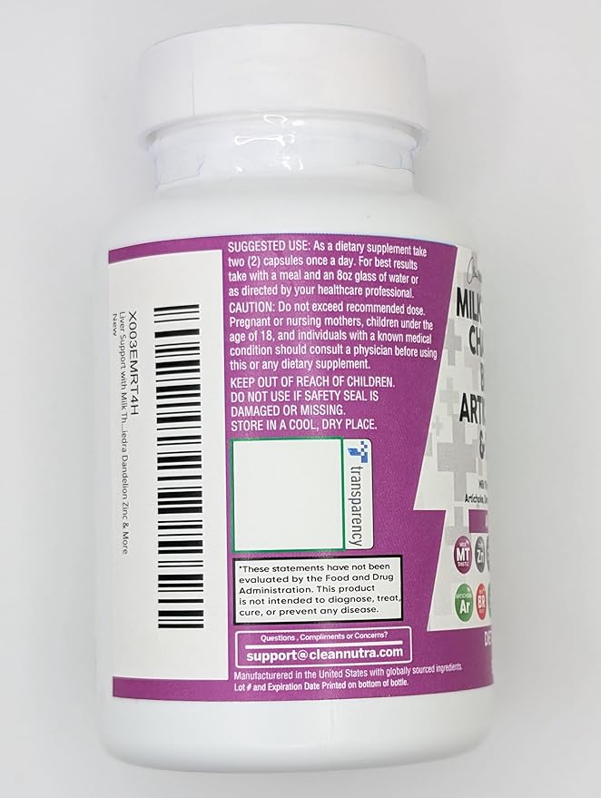 Clean Nutraceuticals Milk Thistle NAC Chanca Piedra Beet Root Artichoke Dandelion Root - Liver Cleanse Supplement Plus TUDCA Choline & Ginger - 2Pack