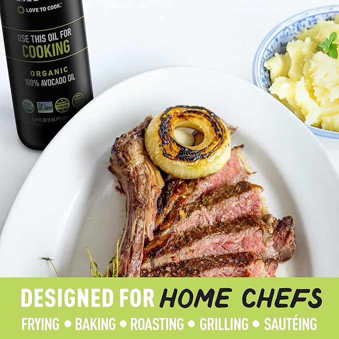 Chefs Life Organic Avocado Oil - Organic Avocado Oil For Cooking, Avocado Oil Organic for Dressing, Dipping, Drizzle, 100% Pure, Single Origin, Non GMO - 16.9 Fl Oz Squeezable Bottle (3 Pack)