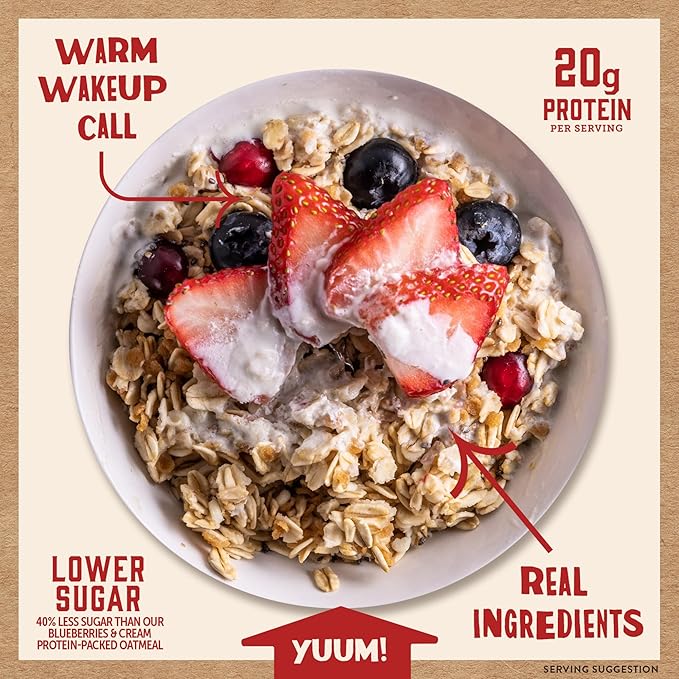Kodiak Cakes Peak Instant Oatmeal Packets, Berries & Cream, High Protein,100% Whole Grains, 6 box with 4 packets each (Total of 24 packets)