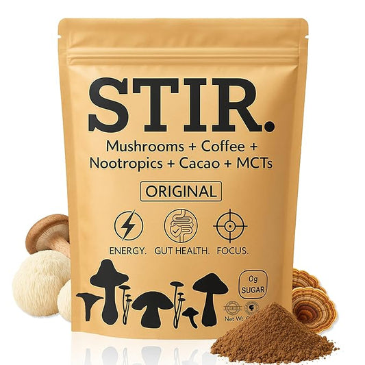 STIR Premium Instant Mushroom Coffee | Lion?™s Mane, Chaga, Reishi, Cordyceps, Shiitake, Turkey