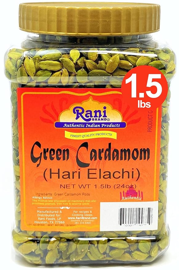 Rani Green Cardamom Pods Spice (Hari Elachi) 24oz (1.5lbs) 680g PET Jar ~ All Natural | Vegan | Gluten Friendly | NON-GMO | Product of India