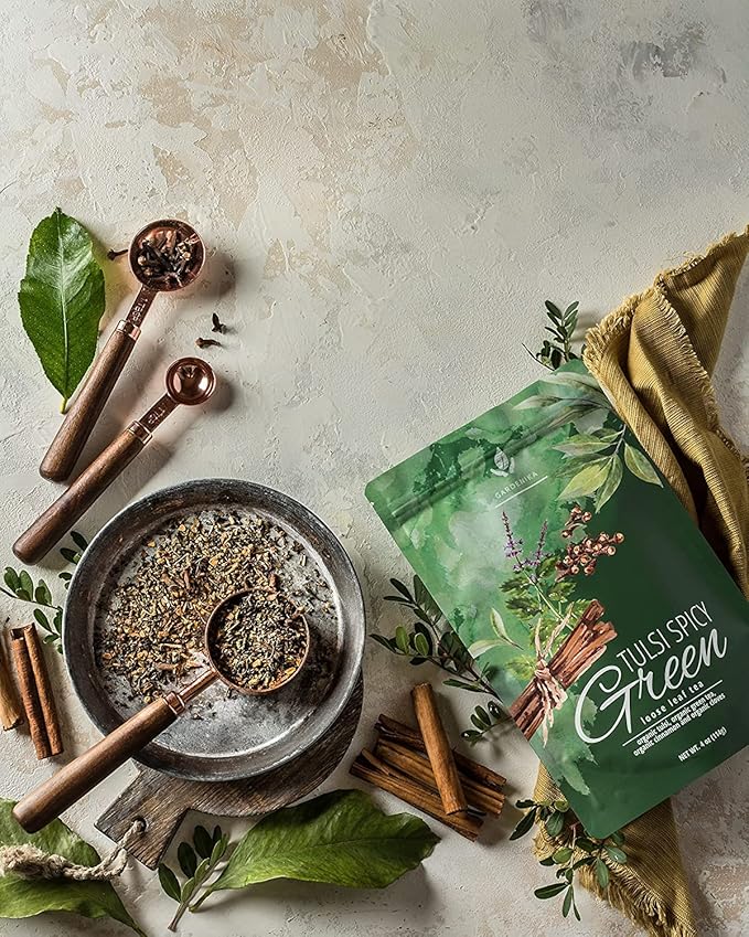 Gardenika Organic Loose Leaf Tea Sampler - Caffeinated - Black and Green Leaves Variety - Kosher, No Natural or Artificial Flavors - 5 Pack