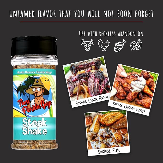 Steak Shake Seasoning - Bold Herby & Briny Blend With a Southern Twist for Unforgettable Flavor, 130g - Perfect all Spice Seasoning and rub for Beef, Chicken, Fish, Veggies & More