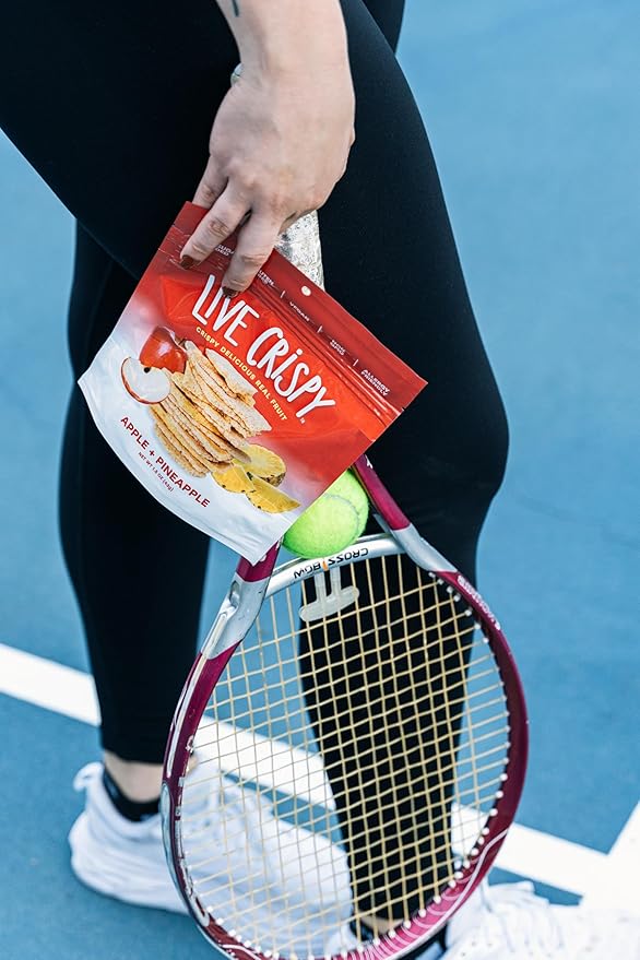 Live Crispy Fruit Chips - Pineapple-Powered Snack Packed with 100% Natural Fruit - Antioxidant-Rich, Vitamin-Packed (Apple/Pineapple) 4 Pack