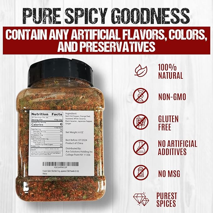 Fusion Select 6 Oz Shichimi Togarashi Seasoning - Japanese 7 Spice Japanese Seasoning Japanese Chili Powder