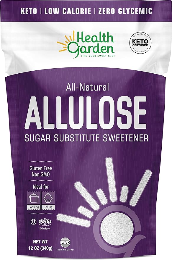 Health Garden Allulose Sweetener - Gluten and Sugar Free - Zero Net Carb - Non GMO - Kosher - Keto Friendly (12 OZ)