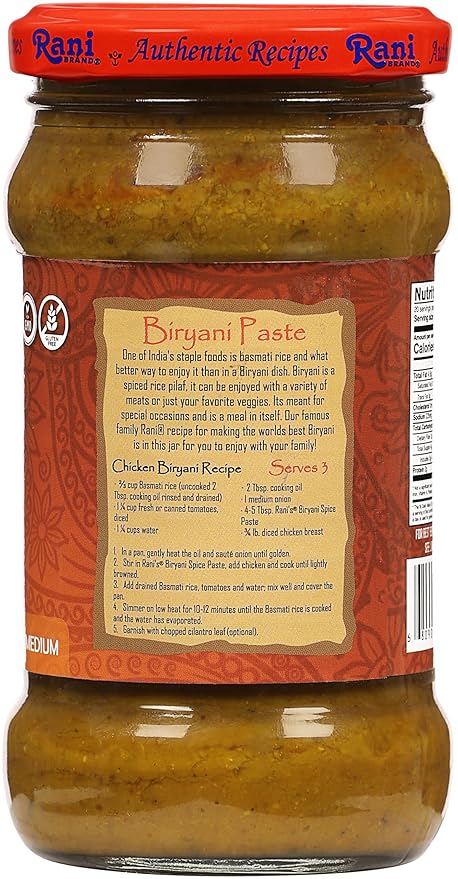 Rani Biryani Masala Curry Paste (Cooking Spice Paste for Indian Rice Dishes, Pullao/Pilau) 10.5oz (300g) Glass Jar, Pack of 5+1 FREE ~ All Natural | Vegan | No Colors | Gluten Free | NON-GMO