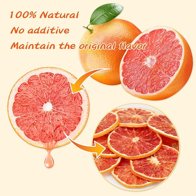 iGAOZM Dehydrated Dried Grapefruit Slices Wheels ,3.52oz/100g,100%Natural,No Additives &No Sugar Added,Dehydrated Dry Grapefruit Garnish For Cocktails,Drinks,Cakes Decoration,Crafts & Baking