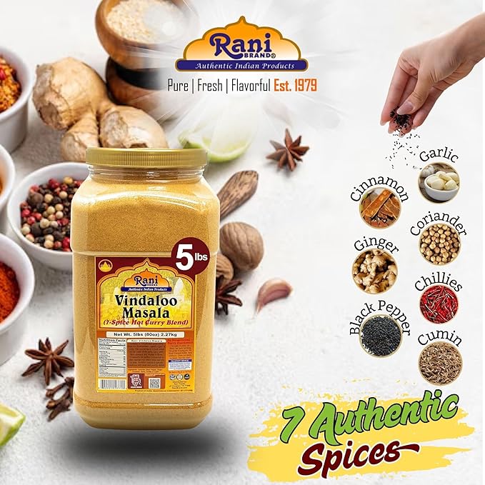 Rani Vindaloo Curry Masala Indian Spice Blend 80oz (5lbs) 2.27kg Bulk PET Jar ~ All Natural | Salt Free | Vegan | Gluten Friendly| NON-GMO | No colors | Indian Origin