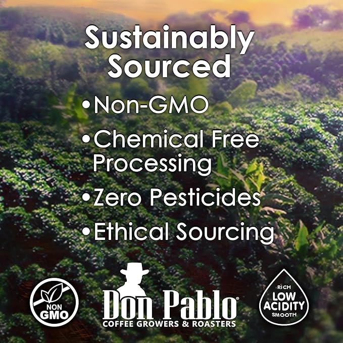 2LB Don Pablo Gourmet Coffee - Brazil Cerrado - Medium Dark Roast - Whole Bean Coffee - 100% Arabica Beans - Low Acidity and Non-GMO - 2lb bag