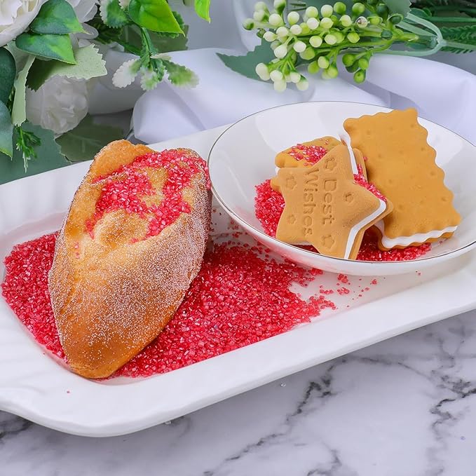 Red Sprinkles, Red Sanding Sugar for Cake Decorating, Sanding Crystal Sugar 130g/4.59oz, Cupcake, Cookie and Donuts Toppings, Wedding, Birthday Party Supplies
