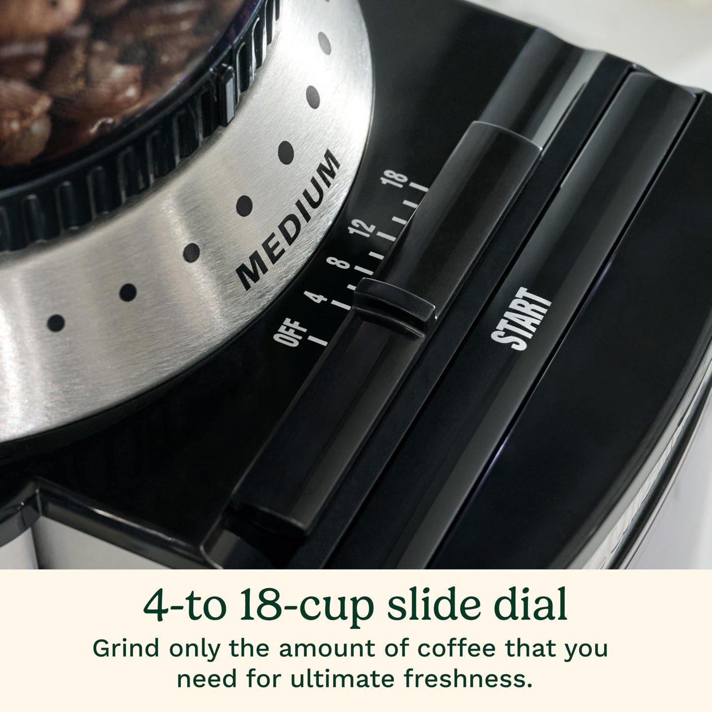 Cuisinart Electric Burr Coffee Grinder, 18-Position Selector, 4-18 Cups