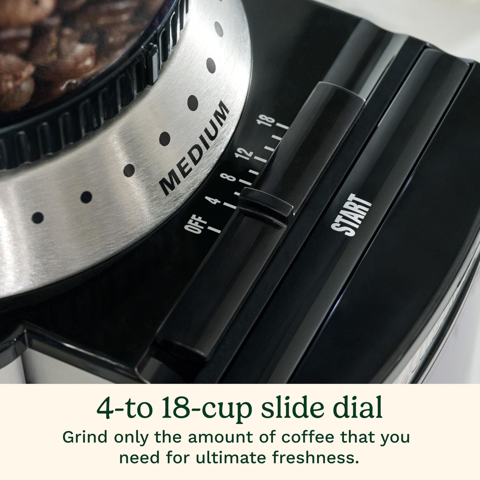 Cuisinart Electric Burr Coffee Grinder, 18-Position Selector, 4-18 Cups