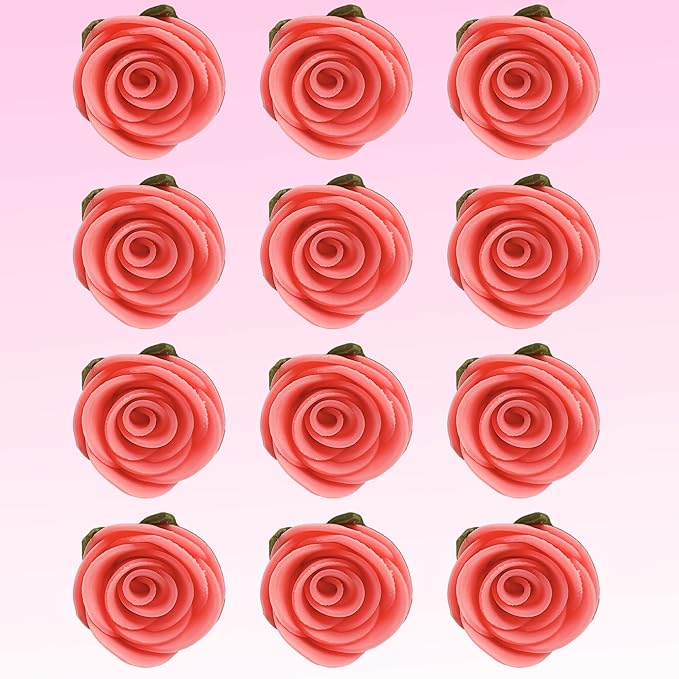 Confect Edible Flower | Edible Flower for cake decorations | Edible Flower Cupcake Toppers | Cupcakes & Doughnut Edible Toppers | Taffy Neon Sugar Flower- Pack of 12