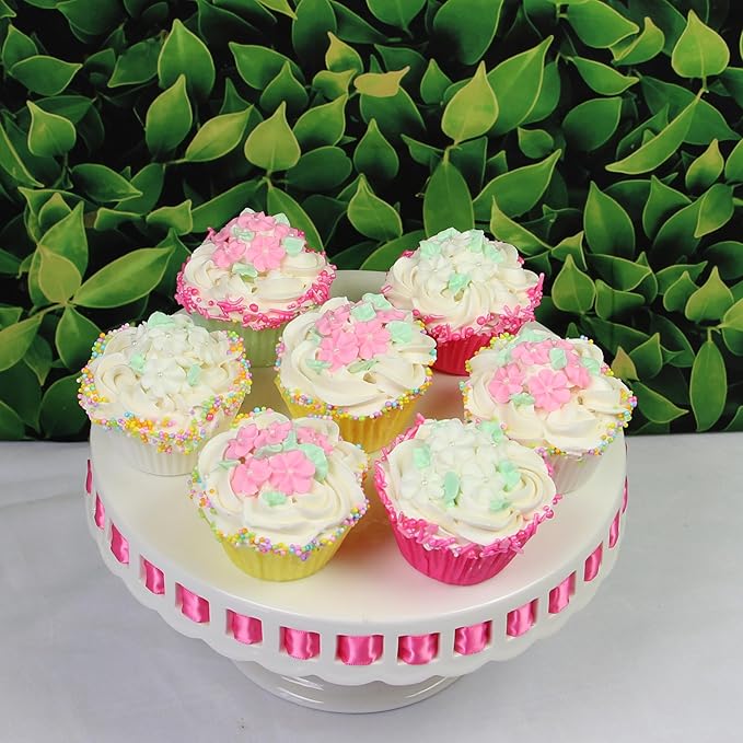 36 Royal Icing Flowers with Pearl Centers, White Edible Flowers Cake Decorations, Kosher, Halal, No Nut or Gluten, Handcrafted Edible Cake Decorations
