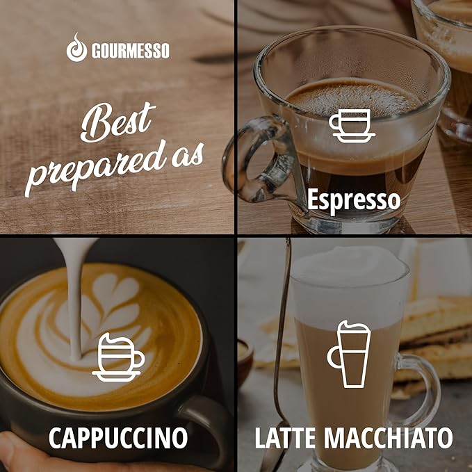 Gourmesso 50ct Espresso Coffee Pods I 50 Nespresso Compatible Coffee Pods I Proudly Fairtrade | Dark Roast I High Intensity 10 I Compatible with Nespresso Original Machines I Ristretto Blend Forte