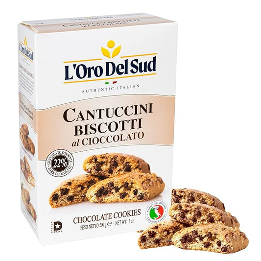 L'Oro Del Sud Chocolate Biscotti, Cantuccini d'Abruzzo, Italian Cookies Madewith Real Quality Ingredients, 200 Gm (7 oz)