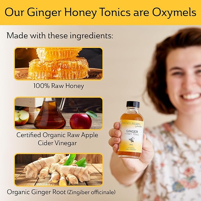 Mickelberry Gardens Immune Support Ginger Honey Spray ??Organic Ginger Shots & Syrup for Immunity Boost, Digestive Health, and Wellness ??2 Oz