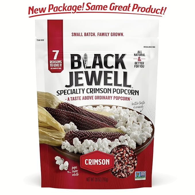 Black Jewell Gourmet Popcorn Kernels, Crimson Red, 28.35 Ounces (Pack of 6)