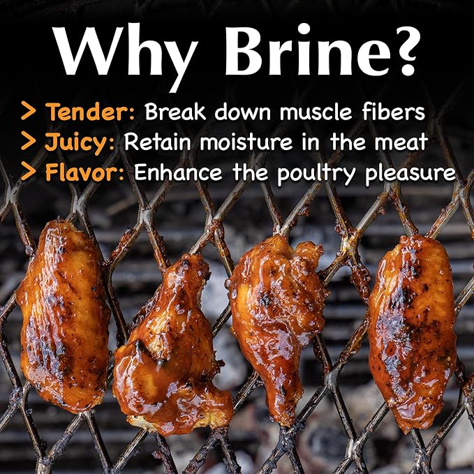 Charbasil Bird Brine Kit - 1 lb. of brining mix with scoop - 3 reusable brine bags S, M, L - Brining Guide – Makes 16+ lbs. of chicken - Great for BBQing, smoking, grilling, roasting