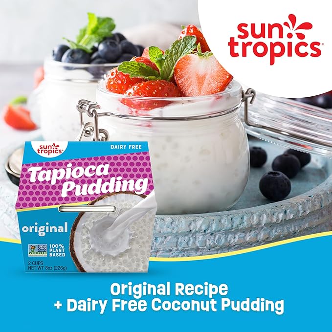 Sun Tropics Tapioca Pudding, Original | Vegan Dairy Free Pudding | Gluten Free, Non-GMO | Ready-to-Eat Cups 4.0oz (Pack of 6)