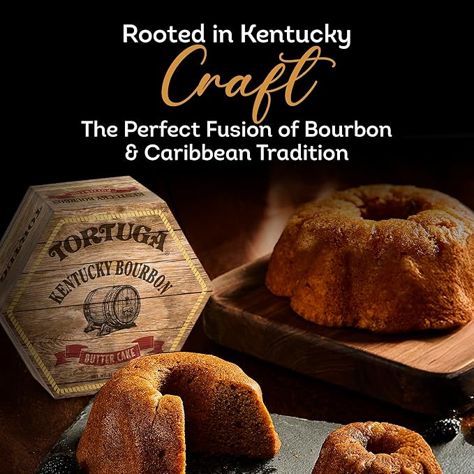 TORTUGA Kentucky Bourbon Butter Cake - 4 Oz. Cake - The Perfect Premium Gourmet Gift for Stocking Stuffers, Gift Baskets, and Christmas Gifts - Great Cakes for Delivery