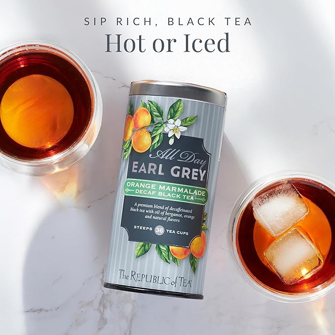 The Republic of Tea ??All Day Earl Grey Orange Marmalade Decaf Black Tea, Naturally decaffeinated, 36 Tea Bags