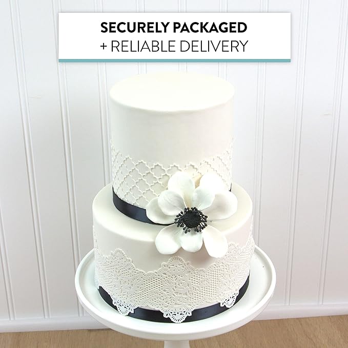 Global Sugar Art Poppy Anemone Sugar Cake Flowers White with Black Center, 3 Count by Chef Alan Tetreault