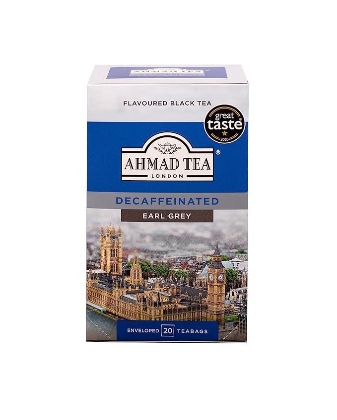 Ahmad Tea, Decaffeinated Earl Grey Tea, 20 Tagged and Aluminium Foil Envelopes
