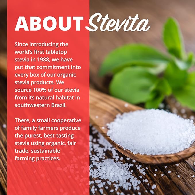 Stevita Organic Stevia Extra Sweet - 0.7 oz Powder - All-Natural, No Calorie Sweetener - USDA Organic, Non-GMO, Vegan, Kosher, Keto, Paleo, Gluten Free - 2000 Servings