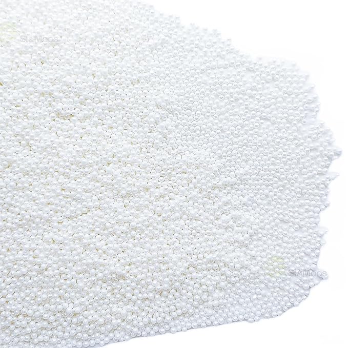 SE Si&Moos Nonpareil Sprinkles, 2mm White Mini Edible Pearls White Sprinkles for Cake Decorating Halloween Cookie Decorations Wedding Shower Party Christmas Holiday Supplies 3.5 OZ