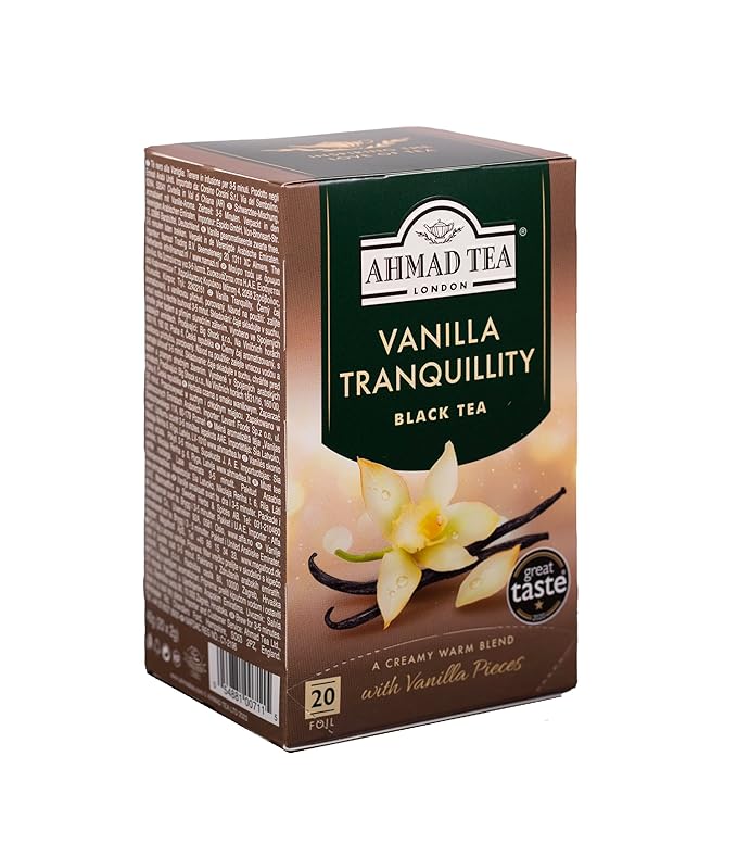 Ahmad Tea Black Tea, Vanilla Tranquility Teabags, 20 ct (Pack of 1) - Caffeinated & Sugar-Free