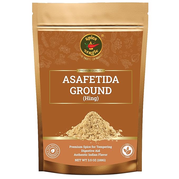 Spice Magic Asafetida Ground (Hing) ~ 100% Pure, Aromatic & Natural I Non-GMO I Indian Origin (3.5oz (100g)