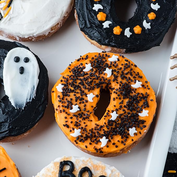 Sweets Indeed Dye-Free Halloween Sprinkles 4-Pack ??11.57 oz Natural Spooky Decorating Set | Sprinkle Mix, Ghost Confetti, Orange Sugar & Black Sugar | Edible Dye-Free Cake & Cupcake Decorations