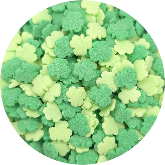 NCS St. Patricks Days Light and Dark Green Shamrock Edible Sprinkles, 8 ounces