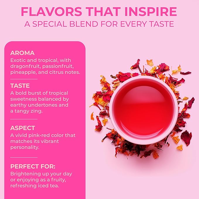 Katy?™s Dragonfruit Loose Leaf Tea | Hydrating & Fruity Herbal Tea | Hibiscus, Dragonfruit & Pineapple | Caffeine-Free Fruit Tea | 30+ Cups | Hot or Iced | Antioxidant-Rich | Woman-Owned | 3oz Pouch