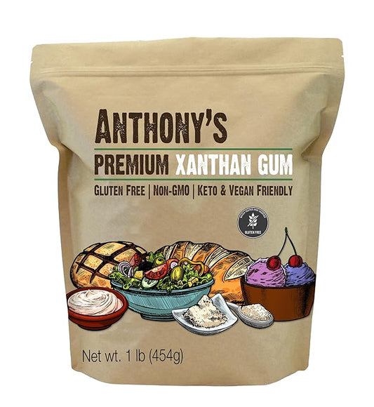 Anthony's Xanthan Gum, 1 lb, Batch Tested Gluten Free, Keto Friendly, Product of USA