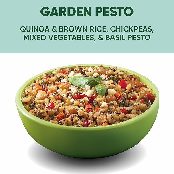 SEEDS OF CHANGE Organic Protein Bowl Garden Pesto, Prepared Entr챕e, Microwave in 90 Seconds, 9 oz (Pack of 6)